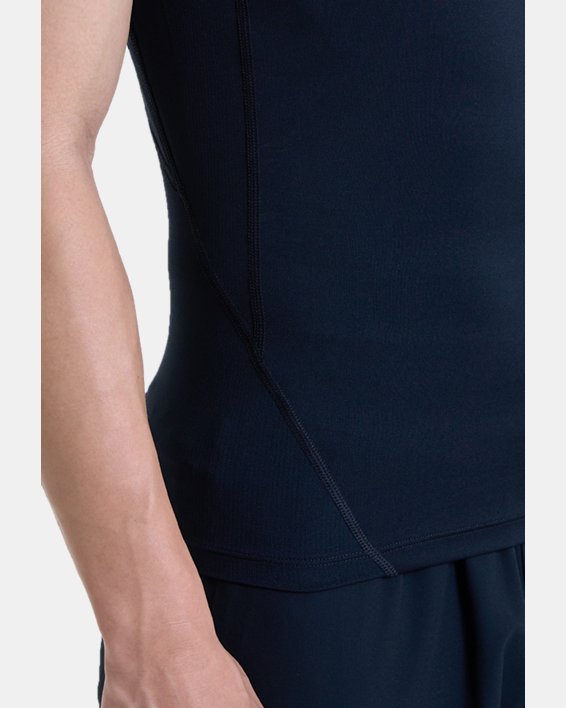 Men's HeatGear® Compression Mock Short Sleeve in Black image number 7